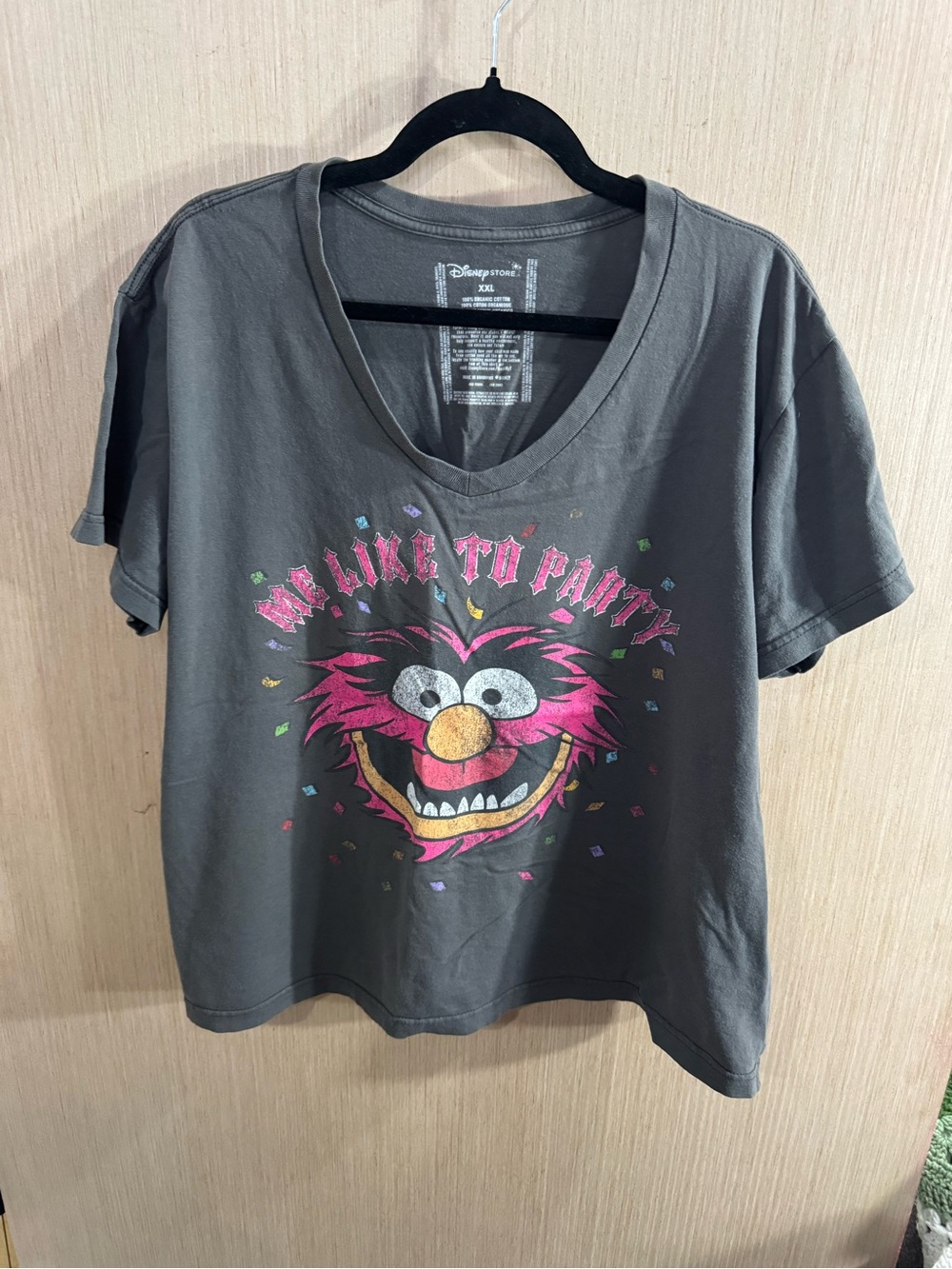 Disney Store Grey Graphic 'Me Like To Party' Muppets Face Tee Size XXL